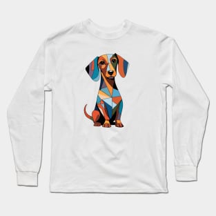 Cute Cubist Dachshund Long Sleeve T-Shirt